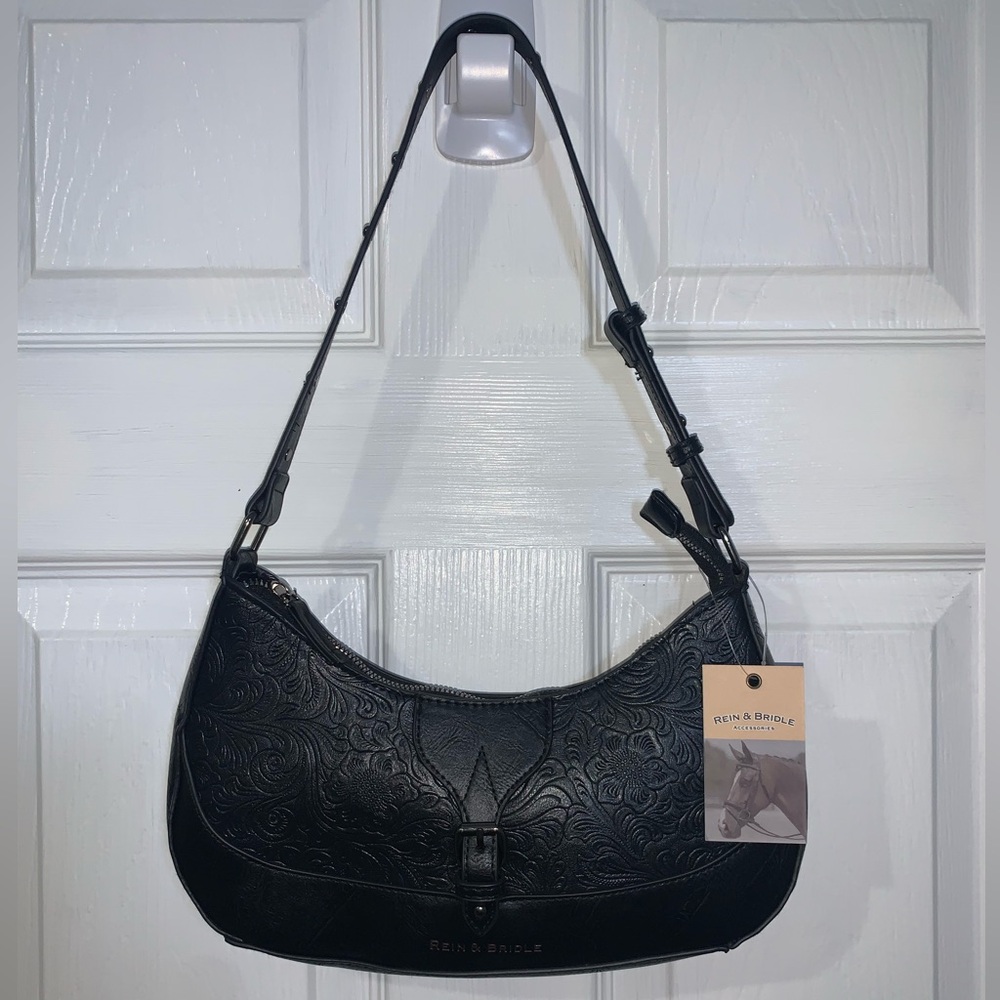 Rein and Bridle Black Embossed Purse